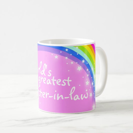 's Werelds grootste schoonzuster-roze regenboogroz Koffiemok (Voorkant rechts)