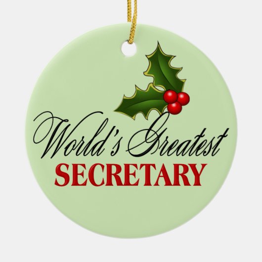 's Werelds grootste secretaris Keramisch Ornament (Voorkant)