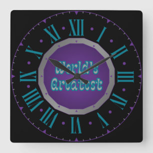 's Werelds grootste Sigil Roman Numeral Vierkante Klok