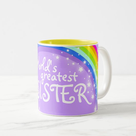 's Werelds grootste SISTER-regenboogvioletmok Tweekleurige Koffiemok (Voorkant rechts)