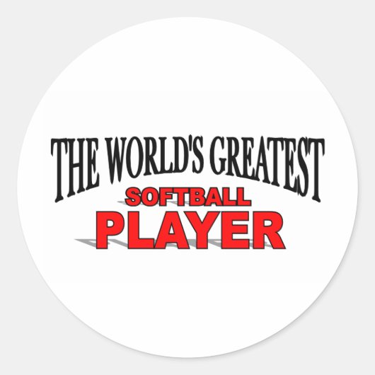 's Werelds grootste softbalspeler Ronde Sticker (Voorkant)