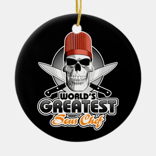 's Werelds grootste sous chef v1 Keramisch Ornament (Voorkant)