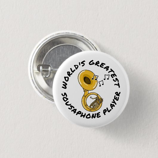 'S Werelds Grootste Sousaphone Speler, Brass Music Ronde Button 3,2 Cm (Voorkant /achterkant)