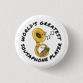 'S Werelds Grootste Sousaphone Speler, Brass Music Ronde Button 3,2 Cm
