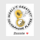 'S Werelds Grootste Sousaphone Speler, Brass Music Sticker (Vel)