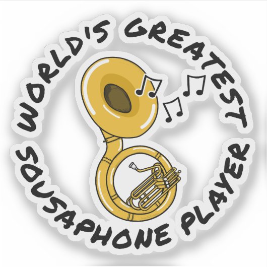 'S Werelds Grootste Sousaphone Speler, Brass Music Sticker (Voorkant)