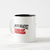 's Werelds grootste stand-up Comedian Tweekleurige Koffiemok (Voorkant links)