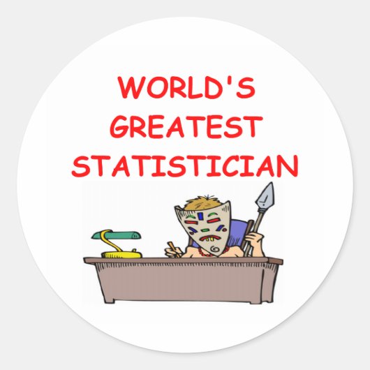 's Werelds grootste statisticus Ronde Sticker (Voorkant)