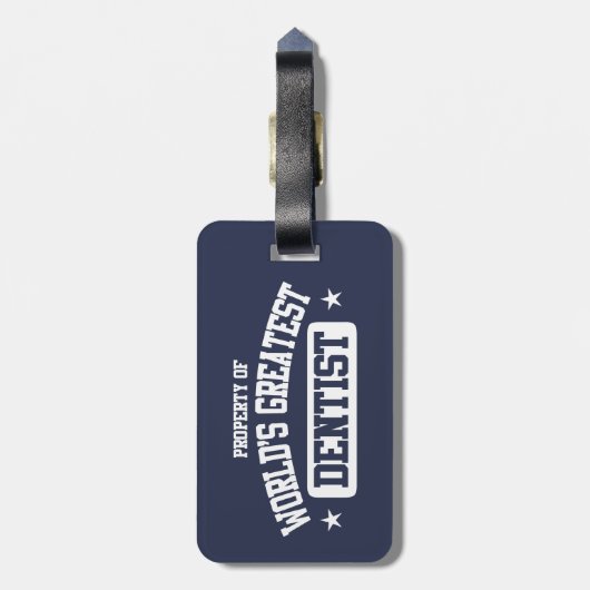 's Werelds grootste tandarts Bagagelabel (Achterkant verticaal)