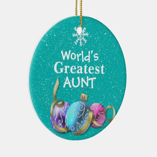 's Werelds grootste tante kerstornament Keramisch Ornament (Rechts)