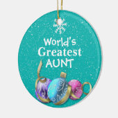 's Werelds grootste tante kerstornament Keramisch Ornament (Links)