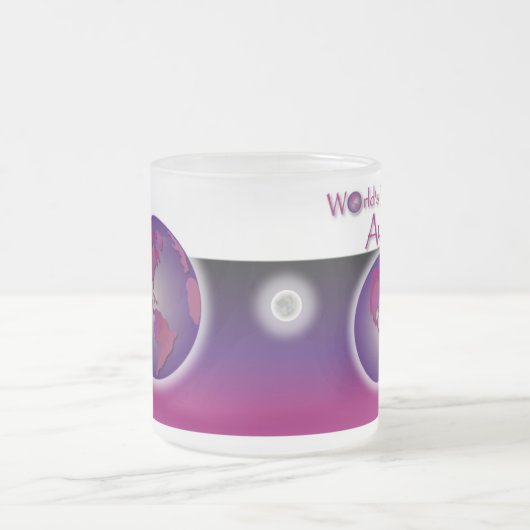 's Werelds grootste tante Mauve Gift-Mok Matglas Koffiemok (Center)