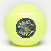 's Werelds grootste Tennis Player Planet Earth Wer Tennisballen (Achterkant)