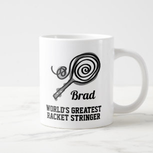 's Werelds grootste tennisracket stringer extra gr Grote Koffiekop
