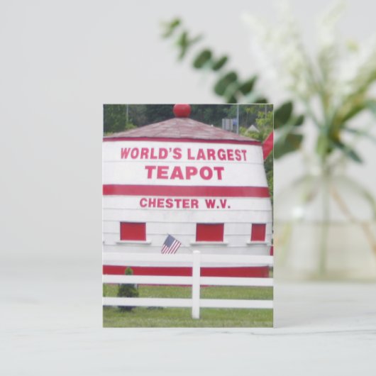 's Werelds grootste theepot Briefkaart (Staand voorkant)