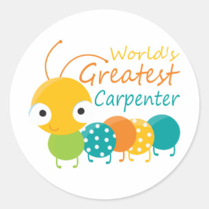's Werelds grootste timmerman Ronde Sticker