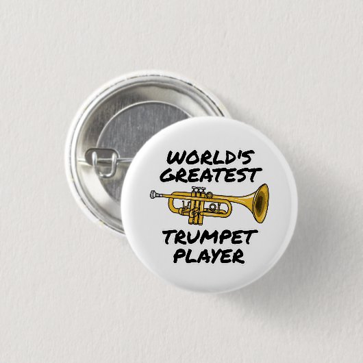 'S Werelds grootste trompettist, grappige trompett Ronde Button 3,2 Cm (Voorkant /achterkant)