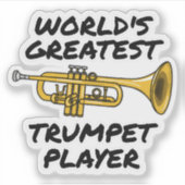 'S Werelds grootste trompettist, grappige trompett Sticker (Voorkant)