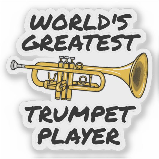 'S Werelds grootste trompettist, grappige trompett Sticker (Voorkant)