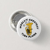 'S Werelds Grootste Tuba Speler, Brass Musician Fu Ronde Button 3,2 Cm (Voorkant /achterkant)