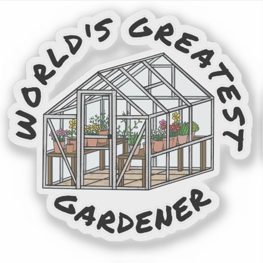 'S Werelds grootste tuinman, grappig tuinieren Sticker (Voorkant)
