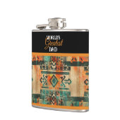 's Werelds grootste vader Aztec inheemse Amerikaan Heupfles (Links)