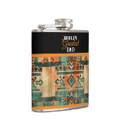 's Werelds grootste vader Aztec inheemse Amerikaan Heupfles (Rechts)