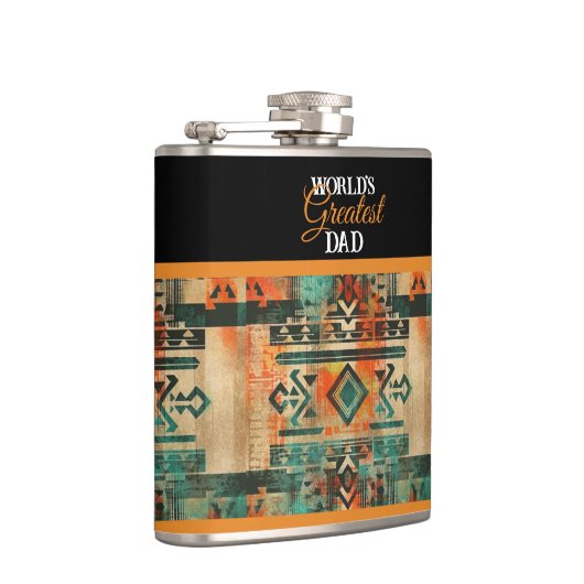 's Werelds grootste vader Aztec inheemse Amerikaan Heupfles (Rechts)