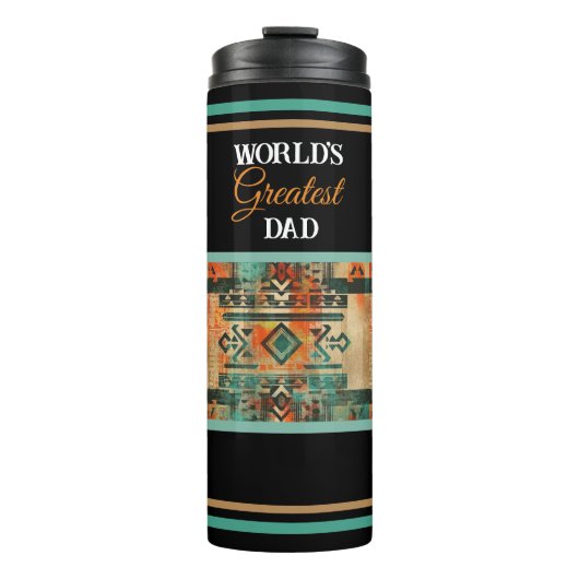 's Werelds grootste vader Aztec inheemse Amerikaan Thermosbeker (Voorkant)