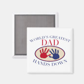 's Werelds grootste vader geeft je handen Magneet (Voorkant / Achterkant)