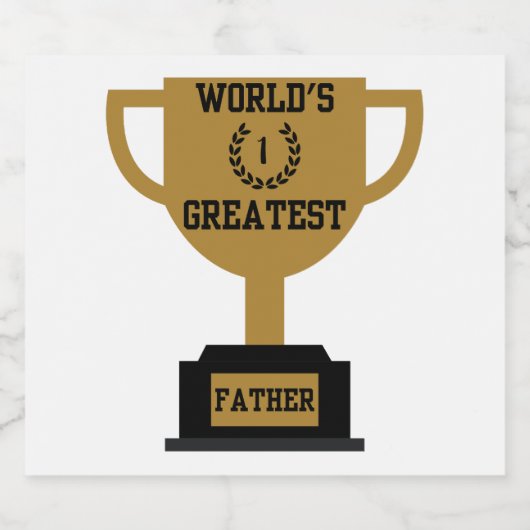 's Werelds grootste Vaderdag mousserende wijnlabel Sparkling Wijnetiket (Enkel label)