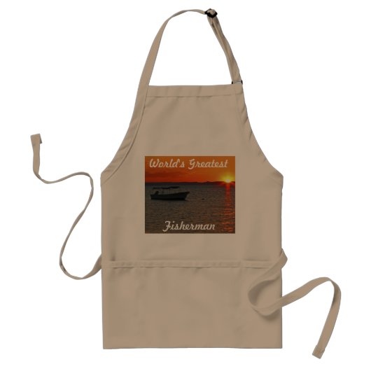 's Werelds grootste visser Apron, Tan Standaard Schort (Voorkant)