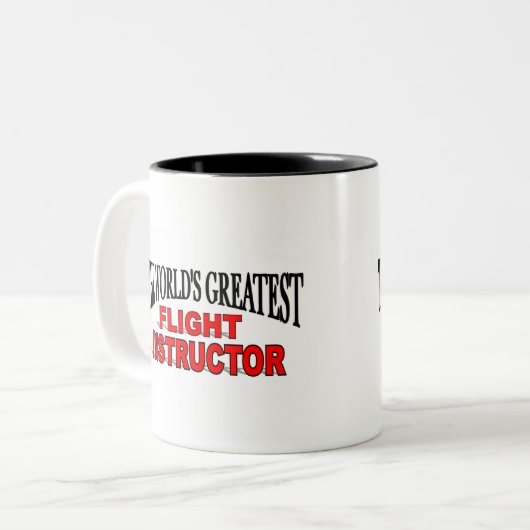 's Werelds grootste vlieginstructie Tweekleurige Koffiemok (Voorkant links)