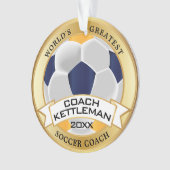 's Werelds grootste Voetbal coach goud, zeemacht e Ornament (voorkant)