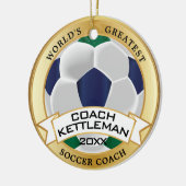 's Werelds grootste Voetbal coach Groen, Blauw, Wi Keramisch Ornament (Links)