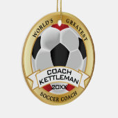 's Werelds grootste Voetbal ⚽ Coach Red - zwart Keramisch Ornament (Rechts)