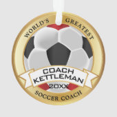 's Werelds grootste Voetbal coach rood, zwart, wit Ornament (achterkant)