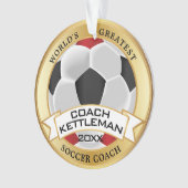 's Werelds grootste Voetbal coach rood, zwart, wit Ornament (voorkant)