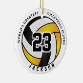 's Werelds grootste volleybalspeler, goud en zwart Keramisch Ornament (Rechts)