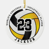 's Werelds grootste volleybalspeler, goud en zwart Keramisch Ornament (Voorkant)