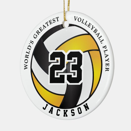 's Werelds grootste volleybalspeler, goud en zwart Keramisch Ornament (Links)