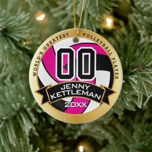 's Werelds grootste volleybalspeler: warm roze Keramisch Ornament