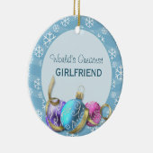 's Werelds grootste Vriendin kerstversiering Keramisch Ornament (Rechts)