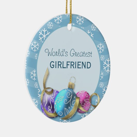 's Werelds grootste Vriendin kerstversiering Keramisch Ornament (Rechts)