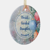 's Werelds grootste Waterverf met kerstmis Keramisch Ornament (Rechts)