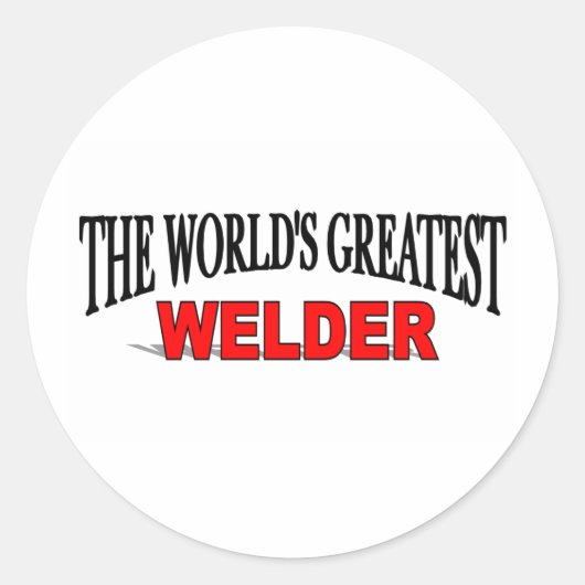 's Werelds grootste Welder Ronde Sticker (Voorkant)