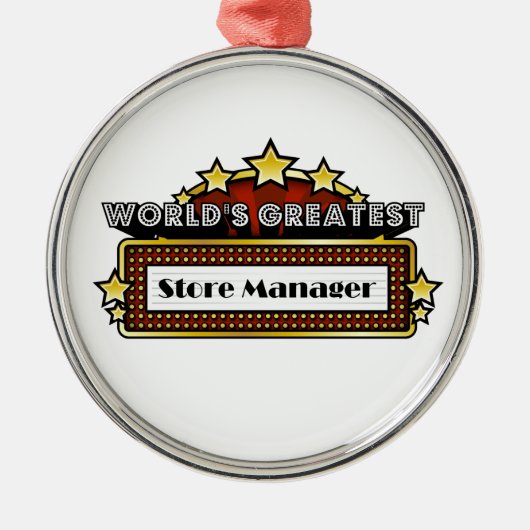 's Werelds grootste winkelmanager Metalen Ornament (Voorkant)