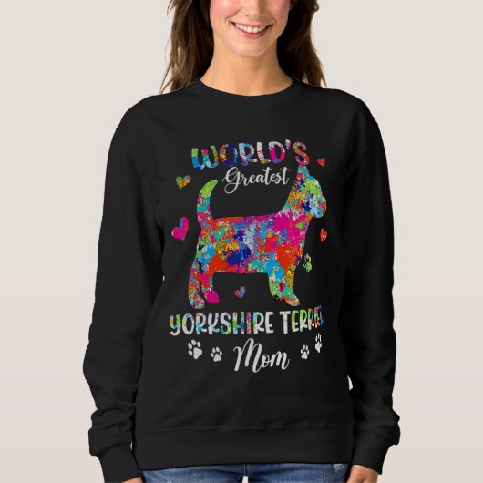 's Werelds Grootste Yorkshire Terrier Moeder Kleur Trui (Voorkant)