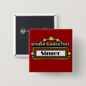 's Werelds grootste zanger Vierkante Button 5,1 Cm (Voorkant /achterkant)