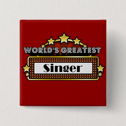 's Werelds grootste zanger Vierkante Button 5,1 Cm (Voorkant)